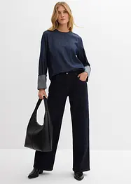 Blusa di jeans a maniche larghe, bonprix