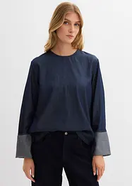 Blusa di jeans a maniche larghe, bonprix