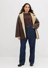 Jeans straight lunghi in cotone biologico, vita alta, bonprix