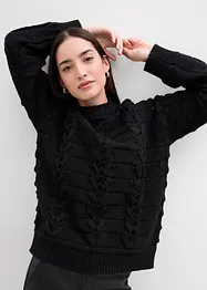 Maglione in  filato grosso a trecce, bonprix