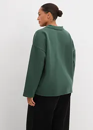 Felpa in cotone biologico con colletto polo in maglia, bonprix