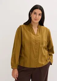 Blusa in cotone con dettagli in pizzo, bonprix