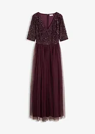 Abito da sera in tulle delicato con ricamo e paillettes, bonprix