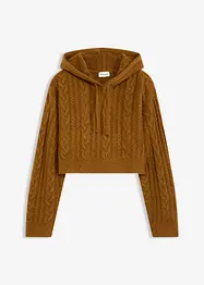 Maglione in  filato grosso con cappuccio, bonprix