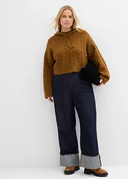 Maglione in  filato grosso con cappuccio, bonprix