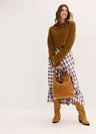 Maglione in  filato grosso con cappuccio, bonprix