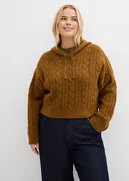 Maglione in  filato grosso con cappuccio, bonprix