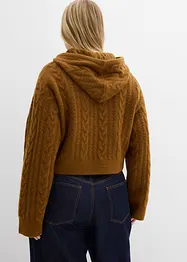 Maglione in  filato grosso con cappuccio, bonprix