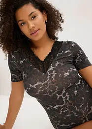 Body a mezze maniche in modal con pizzo, bonprix