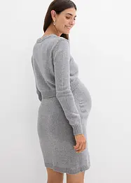 Completo prémaman a due pezzi: maglione e gonna in cotone con filato lucido, bonprix