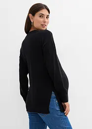 Maglione prémaman in morbido cotone biologico con spacchi per l'allattamento, bonprix