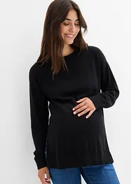 Maglione prémaman in morbido cotone biologico con spacchi per l'allattamento, bonprix