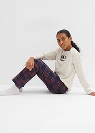 Pigiama con pantaloni in flanella di cotone morbido, bonprix
