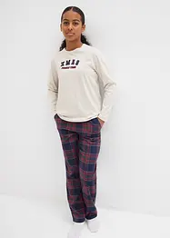 Pigiama con pantaloni in flanella di cotone morbido, bonprix