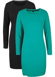 Abito in jersey aderente (pacco da 2), bonprix