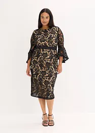 Abito in pizzo con inserto di satin, bonprix