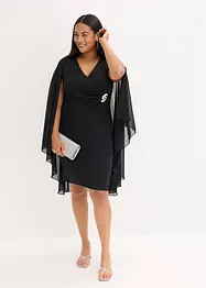 Abito con mantella in fine chiffon, bonprix