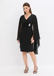 Abito con mantella in fine chiffon, bonprix