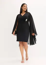 Abito con mantella in fine chiffon, bonprix