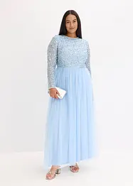Abito lungo con ricamo e paillettes, bonprix