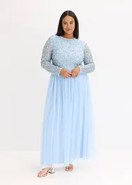 Abito lungo con ricamo e paillettes, bonprix