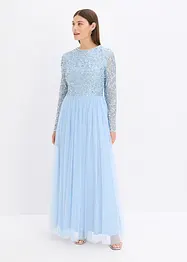 Abito lungo con ricamo e paillettes, bonprix