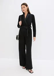 Tuta in crêpe strutturato con inserto di satin, bonprix