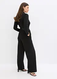 Tuta in crêpe strutturato con inserto di satin, bonprix
