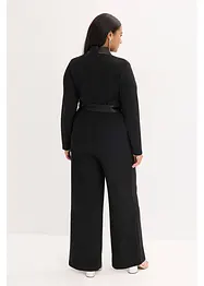 Tuta in crêpe strutturato con inserto di satin, bonprix