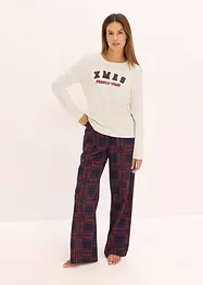 Pigiama con pantaloni in flanella e confezione regalo, bonprix