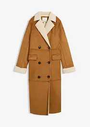 Cappotto in simil pelle con calda fodera in teddy, bonprix