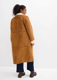 Cappotto in simil pelle con calda fodera in teddy, bonprix