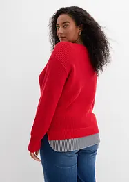Maglione con inserto di camicia, bonprix