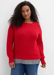 Maglione con inserto di camicia, bonprix
