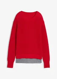 Maglione con inserto di camicia, bonprix