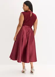 Abito midi in satin lucido con pizzo, bonprix