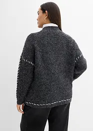 Maglione lungo in filato peloso, bonprix