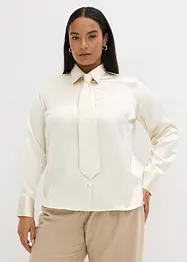 Camicetta in satin con cravatta staccabile (set 2 pezzi), bonprix
