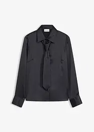 Camicetta in satin con cravatta staccabile (set 2 pezzi), bonprix