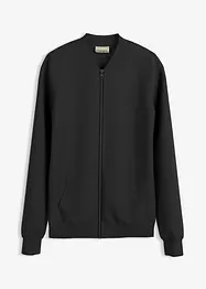 Felpa con zip in tessuto effetto neoprene, bonprix