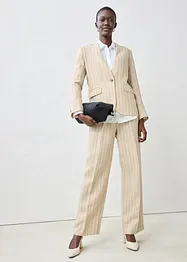 Blazer senza colletto in puro lino, bonprix