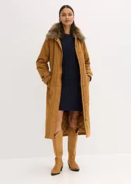 Trench imbottito con collo in pelliccia sintetica staccabile, bonprix