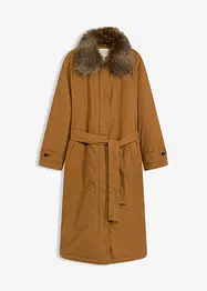 Trench imbottito con collo in pelliccia sintetica staccabile, bonprix