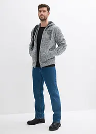 Giacca in felpa con cappuccio e fodera teddy, bonprix