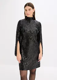 Abito con paillettes e maniche a campana, bonprix