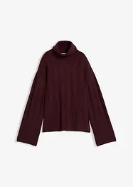 Maglione a coste a collo alto, bonprix