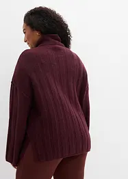 Maglione a coste a collo alto, bonprix