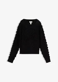Maglione in filato grosso con frange, bonprix