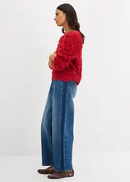 Maglione in filato grosso con frange, bonprix