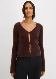 Cardigan in filato fine effetto piuma, bonprix